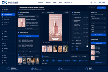 E-commerce short video generation dashboard