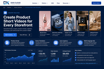 DAXI Cloud e-commerce video generation interface